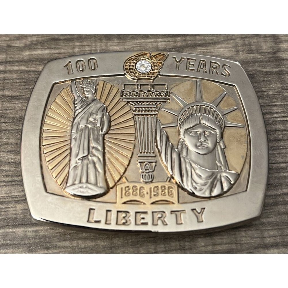 Sterling Treasury 100 Years Liberty 1886-1986 Statue Of Liberty Belt Buckle BV2